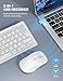 TECKNET Mini Wireless Keyboard and Mouse Set, 2.4G Cordless USB Keyboard and Silent Mouse Combo with Nano USB Receiver, 12 Multimedia Shortcuts for Computer, PC, Laptop, Desktop, Smart TV