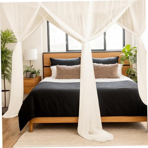 Cortinas para cama con dosel transpirables que eliminan el calor y caídas 5