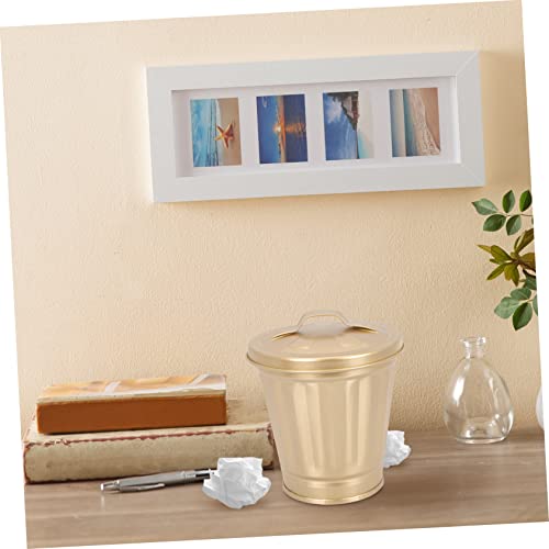 ABOOFAN Mini Caneca de Basura de Escritorio Rectangular con Tapa miniatura 5