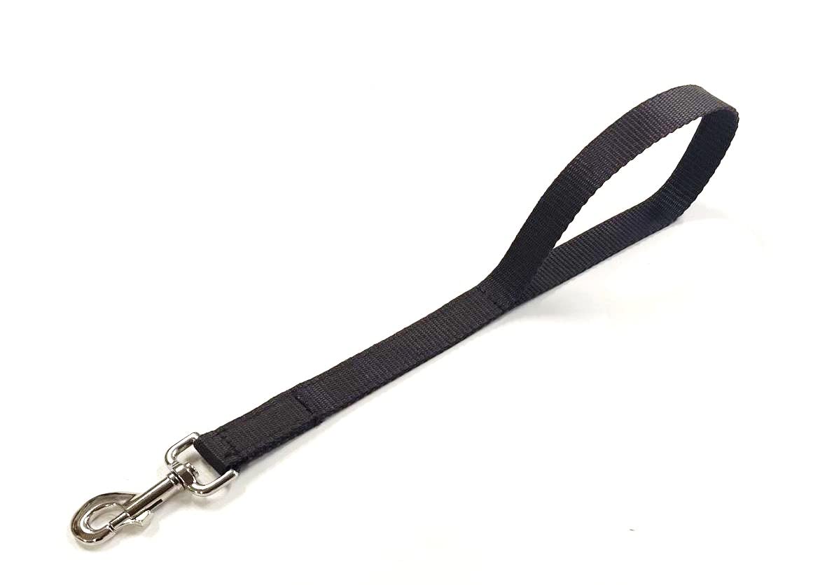 Short Close Control Dog Training Lead Traffic Walking Leash 25mm Polypropylene Webbing (Brown, 20 Inches)