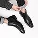 SANNAX Herren Chelsea Stiefel Boots Stiefeletten Business Formelle Mokassins Abendschuhe Formal(EU45,Schwarz)