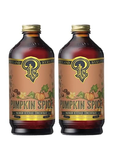 Image of Portland Syrups Pumpkin Spice - Drink Mix for Exceptional Cocktails, Sugar Syrup for Drinks, Simple Syrup for Coffee, Mocktails, Baking, 12 oz, 24 Servings (Pack of 2)