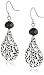 Hematite Facet Bead and Filigree Teardrop Earrings
