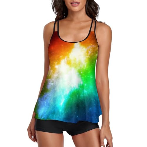 Tankini femme short de garçon avec robe de plage couvrante et extensible
