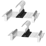 VEHHE Trouser Hangers 20 Pack Add on Skirt Hangers with Adjustable Clips Clothes Hangers Pants Jeans Clamp Hangers Non Slip Space Saving for Clothes Shoes Slacks Ties Hats Kids