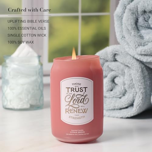 Image of Christian Art Gifts Trust in the Lord Scented Candle: Soy Wax, Bible Verse