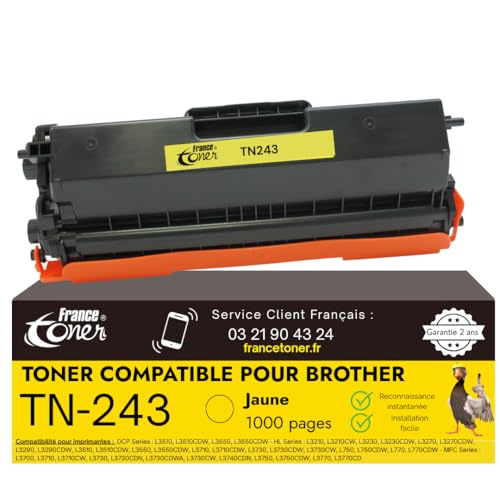 Toner Brother TN243 jaune pour imprimer vos dossiers de bureau à la maison