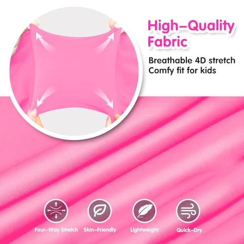 Image of Girls One Piece Swimsuit UPF 50+ Rash Guard with Front Zipper for Ages 3-14