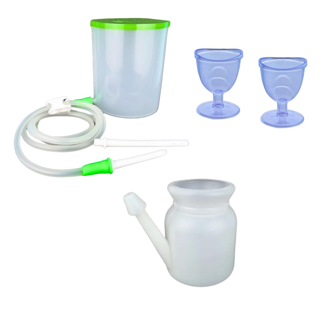 Manushya Life | Combo Of Enema Kit 1500 ML, Pair of Eye Cups and Jal Neti Lota 500ML (B0CMQV32VK) Amazon Price History, Amazon Price Tracker