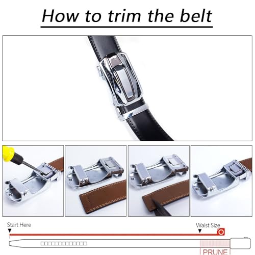 Image of DOOPAI Men's Ratchet Leather Belt Set - 2 Pack Sliding Belt Adjustable For Gift Mens Dress Casual 1 3 /8 inch,Cut for Fit