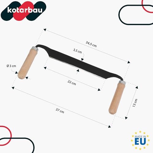Foto von KOTARBAU® Zugmesser - 220 mm - Geschmiedet - Ziehmesser für Holz - Werkzeug für Holzbearbeitung - mit ergonomischen Holzgriffen - Schäleisen - Stahl