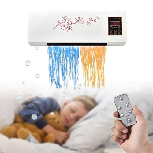 Befoore Aire Acondicionado portátil de Pared, Calefactor eléctrico, Calefactor silencioso de 2000 W de bajo Consumo con Control Remoto, Ideal for Oficina, baño y Uso Comercial.(B)
