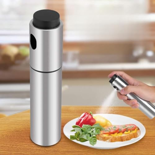 Yctze Dispensador de Pulverizador de Aceite de Acero Inoxidable – Frasco de Botella de Spray de Aceite de Oliva Versátil para Cocinar, Hornear, Asar, Saltear y Asar – Herramienta de
