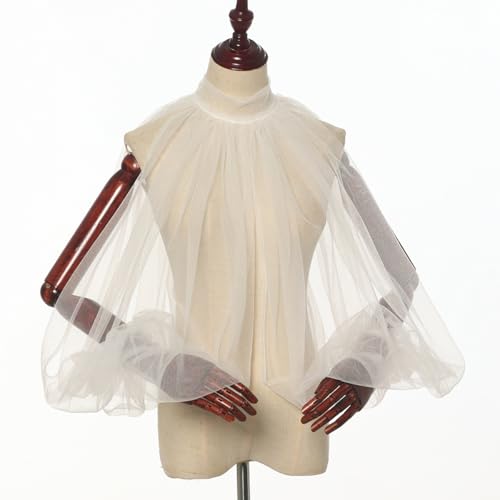 Women's Sexy Batwing Long Sleeves Sheer Shirt See Through Mock Neck Irregular Tops Front Back Split Shawl