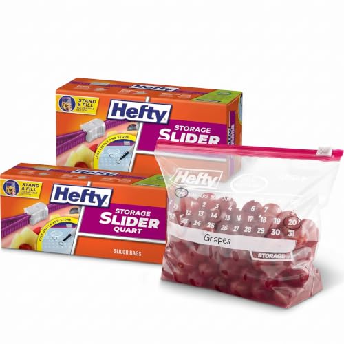 Hefty Slider Calendar Storage Bags,Quart Size,320 Total,40 Count (Pack of 8) - image 1