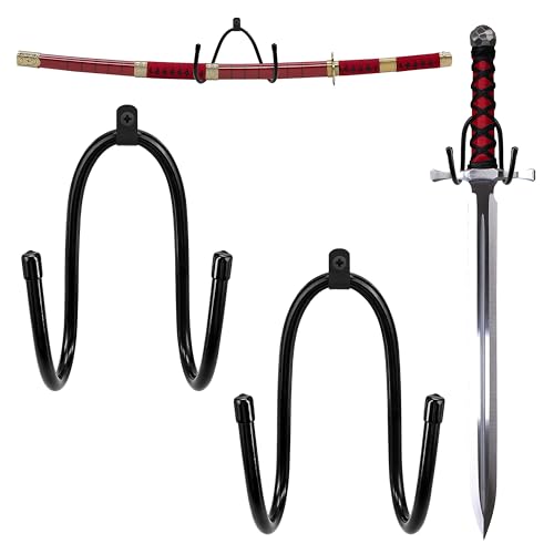 2pcs Vertical Sword Wall Mount Holder Hanger Display, Dagger Flexible