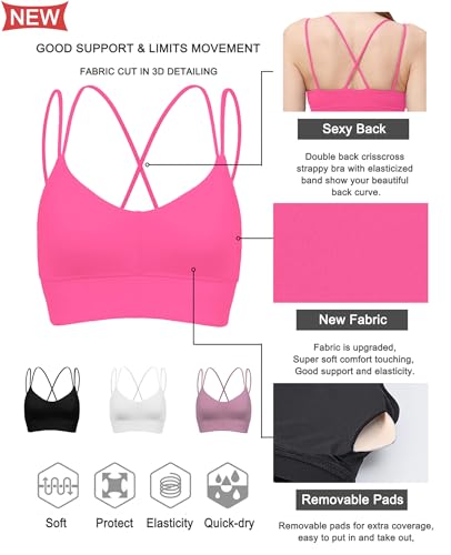 Image of MotoRun Bralettes for Women, Strappy Sports Bra Push up Bralette Sexy Bras Rave Top