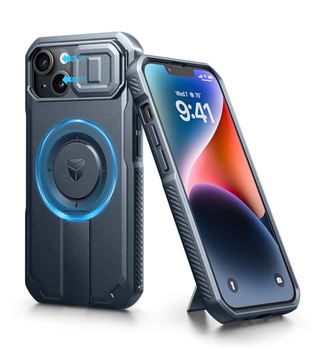 Coque iPhone 13/14 magnétique Dexnor antichoc bleu marine