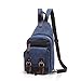FANDARE Klassische Sling Bag Rucksack Studenten Party Outdoor Multifunktional Umhängetasche Damen/Herren Breathable Verschleißfeste Leinwand Blau