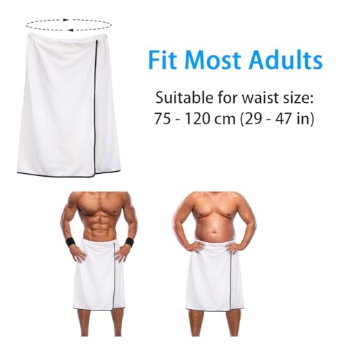 Serviette de bain homme qui tient seule drap de douche blanc réglable