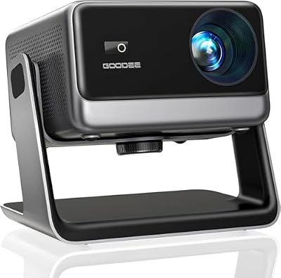 GooDee Video Projector With Wifi And Bluetooth, Smart Portable Projector Movie System Compatible with Netflix/Dolby Audio/Auto Focus & Keystone, 4k Video Decode & 1080p Native For Home Theater/Outdoor