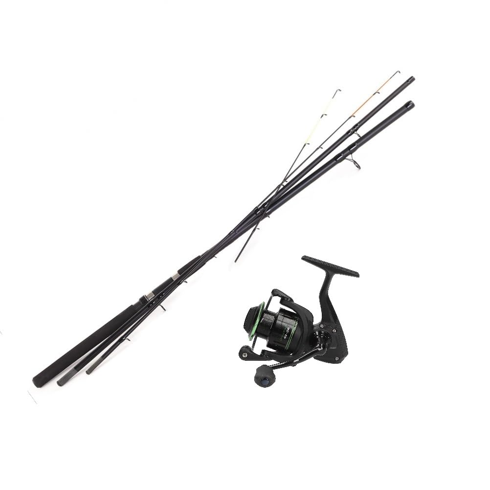 Feedercombo 300 Starter 3,00m 120g Rute + Cross Water 2500 Rolle | Preiswertes Feeder-Komplettset für Einsteiger mit 3,00m Feederrute, 2 Spitzen und Cormoran Frontbremsrolle