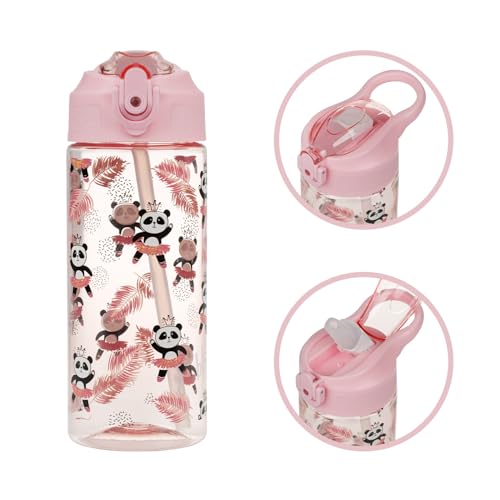 Botella de bebida escolar de 500 ml sin goteo para niñas activas 5