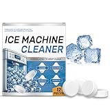Ice Machine Cleaner Maker Descaler – 12 Deep Cleaning Washing Tablets for Ice Makers, Limescale Remover, Descaling Tablets for Thorough Cleaning & Maintenance