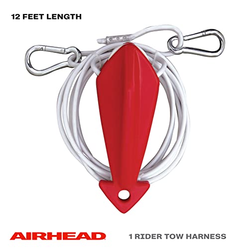 AIRHEAD Boating Accessories New Tow Demon Harness 12'Rope AHTH5, Red/White
