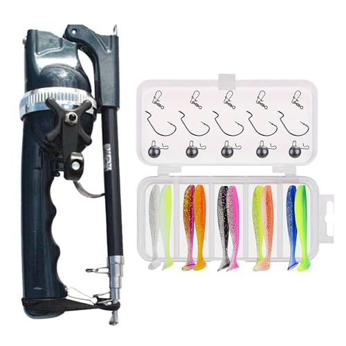 Canne à pêche télescopique avec appât, ensemble de pêche de poche | Combinaisons de canne et moulinet portables et pliables - Ensemble de pêche complet...