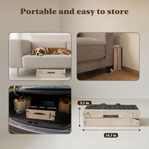 image for Mousterian 2025 Small Dog Ramp for Small Dogs Cat with Removable Safet