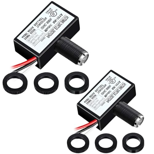 AUTIDEFY 2-Pack 120VAC Light Control Sensor Switch, Outdoor Dusk to Dawn Photoelectric Light Sensor, Auto-on Off Hard-Wired Post Eye Light Control for Controlling All Kinds of LED Lamps.
