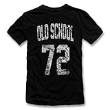Rundhals T-Shirt Oldschool 1972 T-Shirt schwarz-Black M