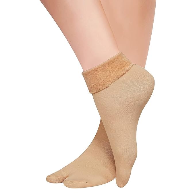 brightzone Warm Winter Snow Fleece Soft fur Thermal socks for women men boys girls unisex-COLOR-BEIGE-picture-28