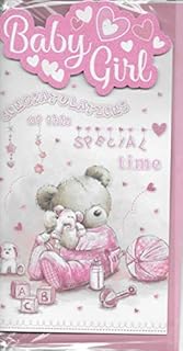 New Baby Girl Card ~ Congratulations On The Birth Of Your Precious Daughter ~ Lovely Quality New Baby Card.