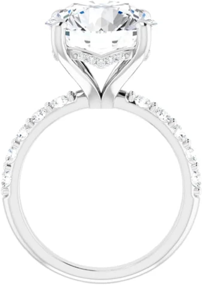 Moissanite Ring 6 Ct Round Moissanite Engagement Ring & Wedding Bridal Ring In 10k 14k 18k Gold & 925 Sterling Silver Christmas Ring for Women