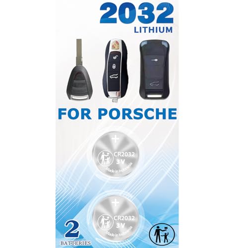 Key Fob Battery Replacement for Porsche (Cayenne Macan 911 Panamera Boxster Taycan Cayman 718 918 S GT GTS Turbo Cabriolet Carrera Coupe Targa) Remote Fob (Check Fitment Guide) (2-Packs)