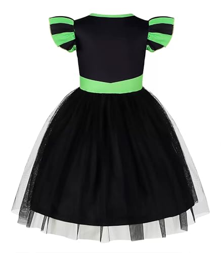 Disfraz de bruja negro para niñas 10 piezas miniatura 2
