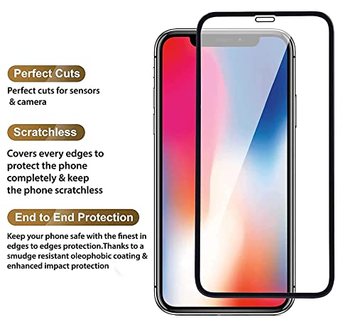 Image of 11D HD Non Scartchable Glossy Finish Tempered Glass with Edge to Edge Coverage For iPhone X /Xs / 11 Pro (Black)