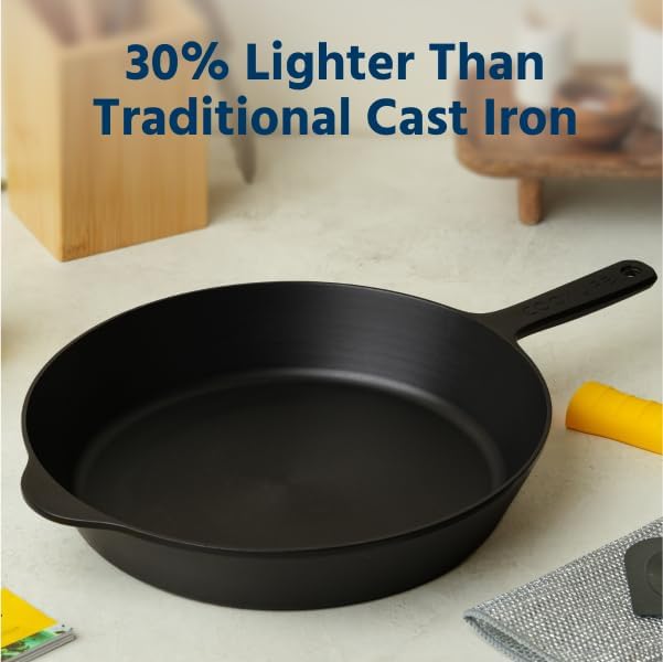 COOKLIFE 12 Inch Cast Iron Skillet - Thumbnail 3