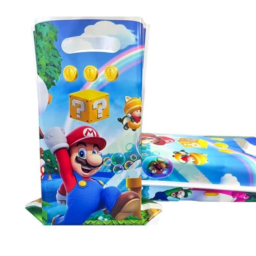 30pcs Mario Party Favor Gift Bags Super Bros Boy for Mario Themed Birthday Party SuppliesMulticolour