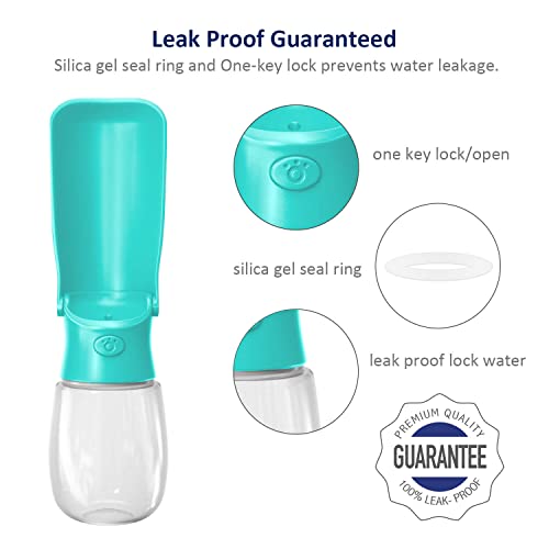 Image of WePet Foldable Portable Dog Water Bottle Puppy Water Dispenser with Drinking Feeder, 12 OZ, High-Temperature Resistant Leak Proof for Pets Outdoor Walking, Hiking, Travel, Food Grade Plastic BPA Free