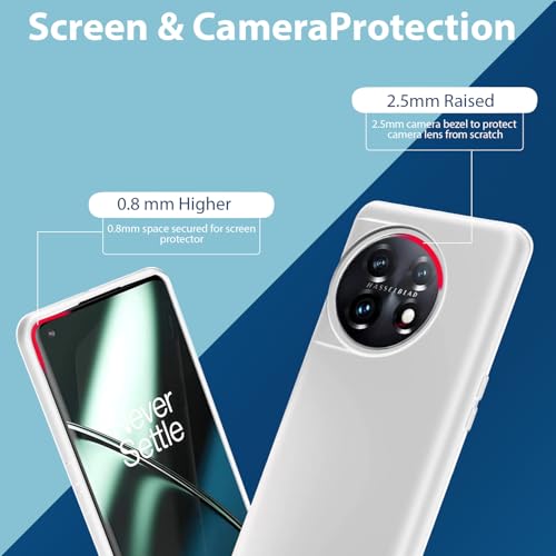 Image of LIRAMARK Liquid Silicone Soft Back Cover Case for OnePlus 11 5G / 1+11 5G (White)