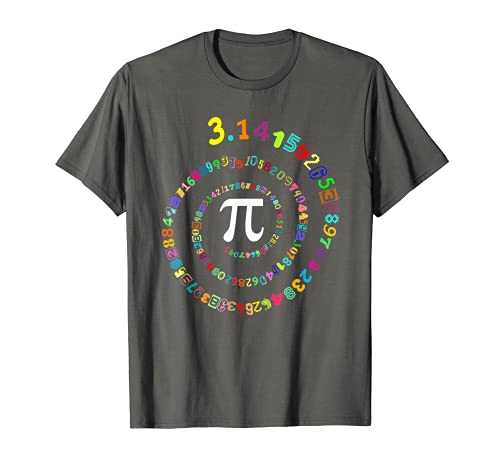 Pi Spiral Novelty T-Shirt for Pi Day Kids Teacher