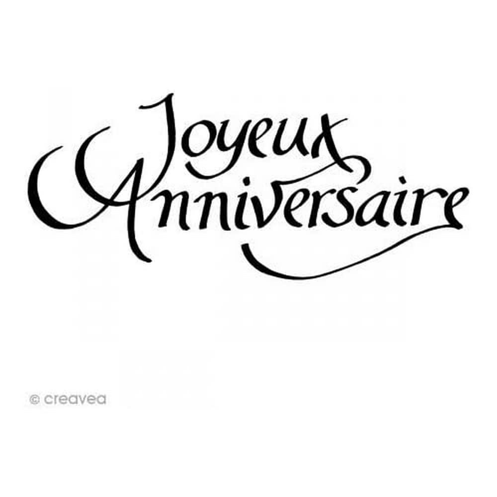 Artemio Wooden Stamp, Happy Birthday, Black, 2.5 x 3.7 x 7.4 cm