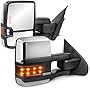 MOSTPLUS Power Fold Chrome Towing Mirrors Compatible for 2014-2018 GMC Serria Chevy Silverado w/Turn light, Clearance Lamp(Set of 2) Not for Diesel Truck