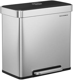 Songmics Selective Tri Kosz na Śmieci, Srebrny, 2 x 30 l