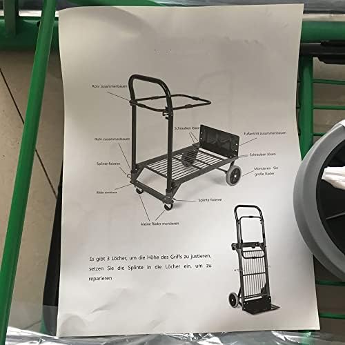 Miniatura 4 de ZSEDP - Carro plegable para jardín en casa carrito de comestibles carrito portátil carretilla elevadora multifuncional de 4 ruedas