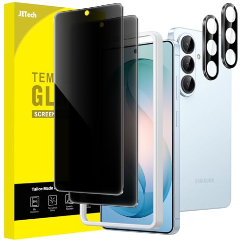 Image of JETech Privacy Tempered Glass Screen Protector Guard for Samsung Galaxy S26 Plus with Camera Lens Protector, Anti-Spy, Easy Installation Tool, Fingerprint ID Compatible, 2-Pack Each