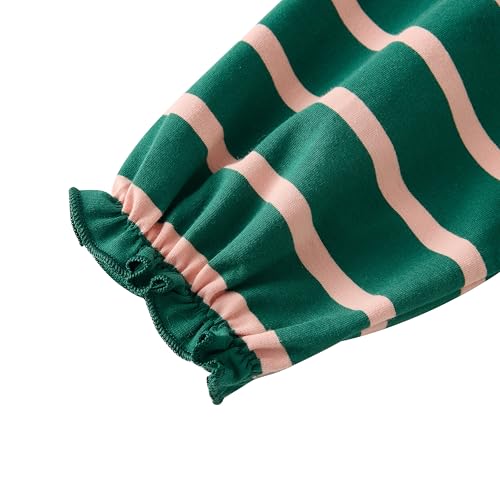 Image of UMELOK Girls Clothing Set 2 Pcs Long Sleeve Ruffle Print Top and Leggings Fall Outfit Size 4-7 Years